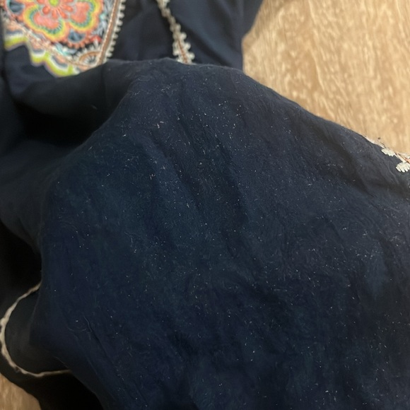 Johnny Was Tamia Peasant Tunic Dress Embroidered Multi Navy Blue XS - Picture 6 of 8